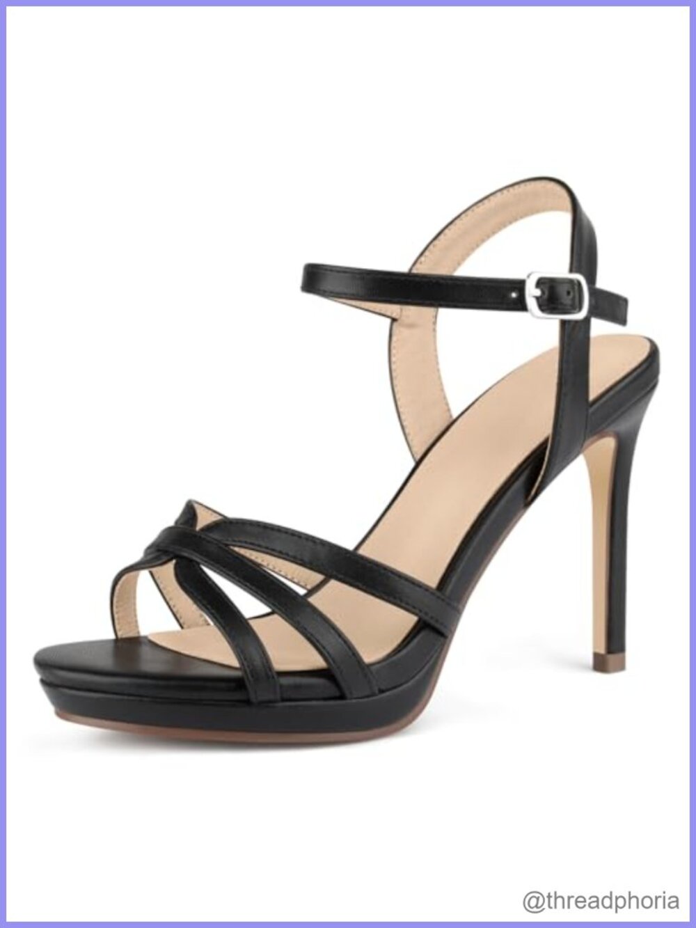Strappy Platform Heeled Sandals Stiletto Open Toe Buckle X-Strap